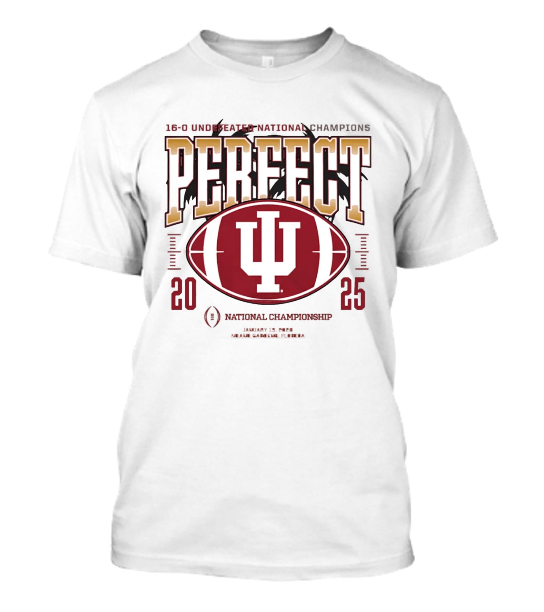 Indiana Hoosiers 2025 Perfect Season Undefeated National Champions Football T-Shirt