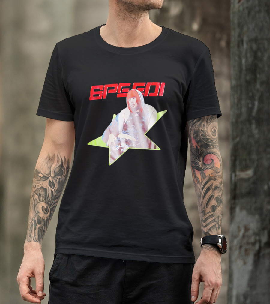 Lisa X AlterEgo Speedi Red Text Star T-Shirt