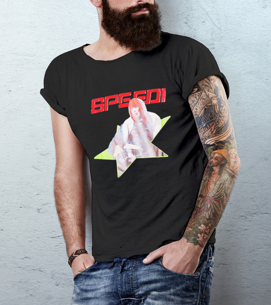 Lisa X AlterEgo Speedi Red Text Star T-Shirt