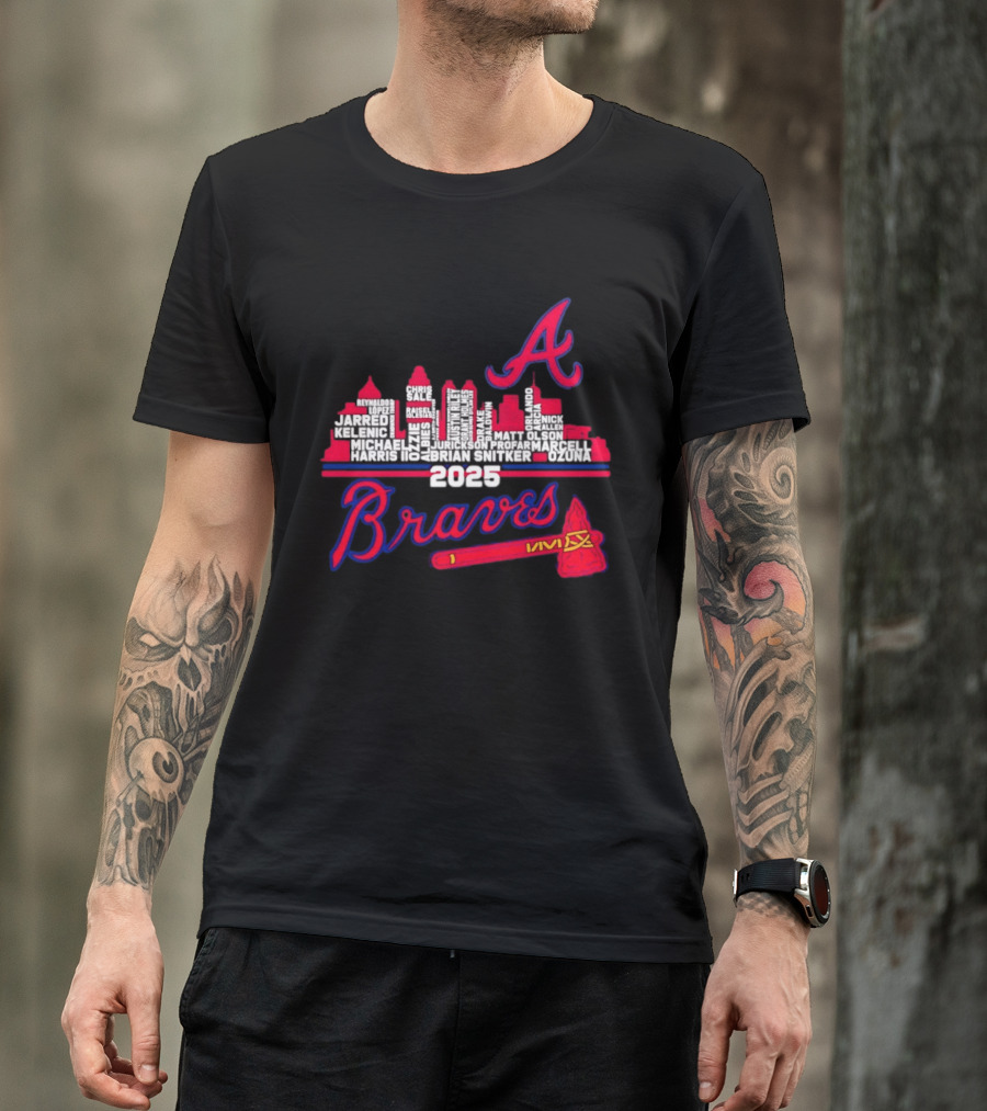 Atlanta Braves Players City Skyline 2025 T-Shirt