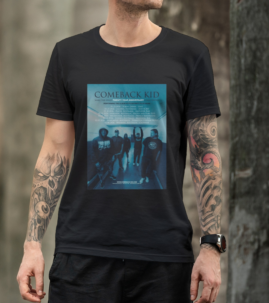 Comeback Kid Wake The Dead Twenty Year Anniversary Asia Australia Tour 2026 Dates T-Shirt