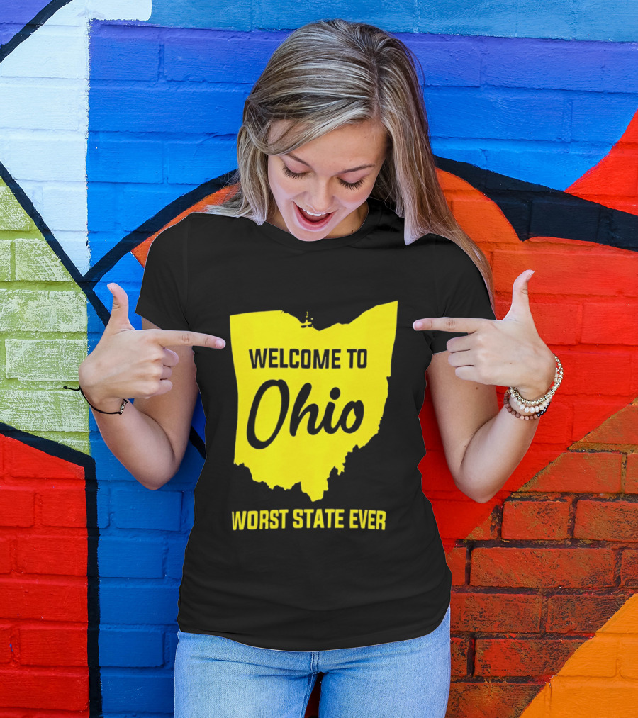 Welcome To Ohio Worst State Ever Map T-Shirt