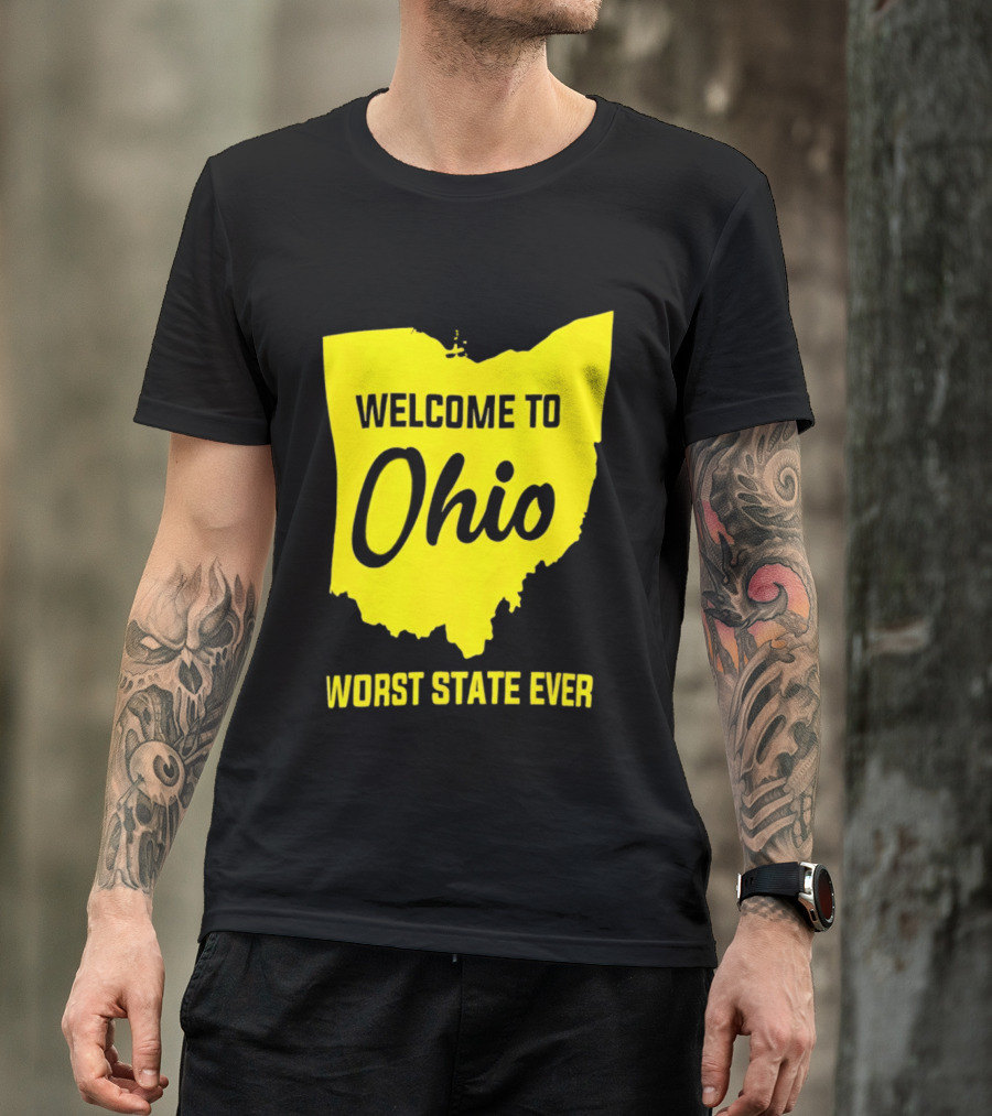 Welcome To Ohio Worst State Ever Map T-Shirt