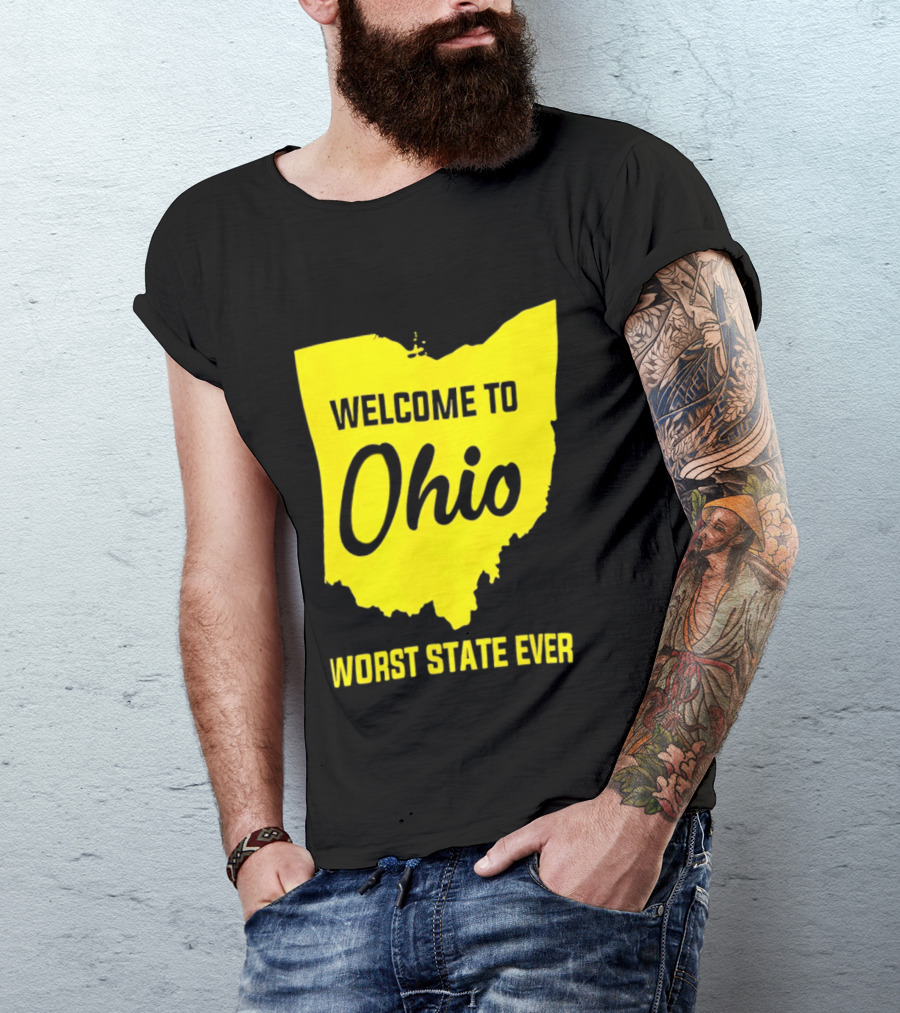 Welcome To Ohio Worst State Ever Map T-Shirt