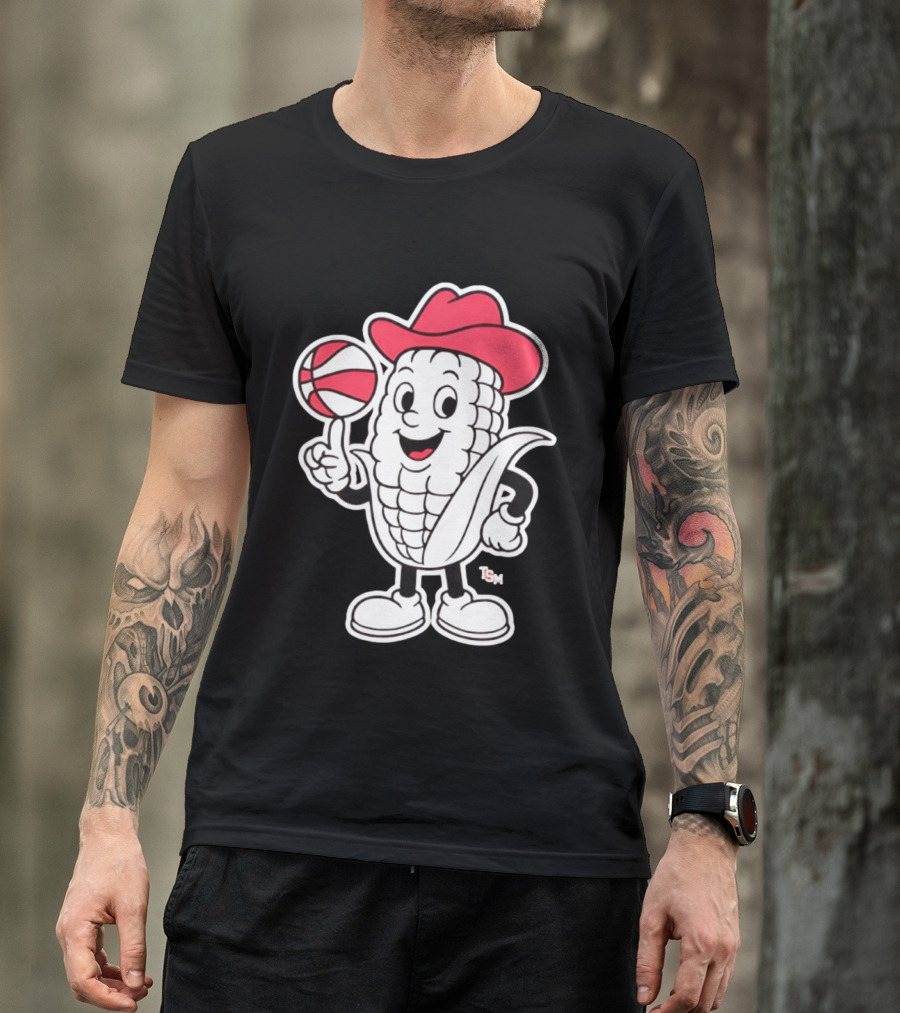 Nebraska Cornhuskers Cowboy Corn Basketball Playful T-Shirt