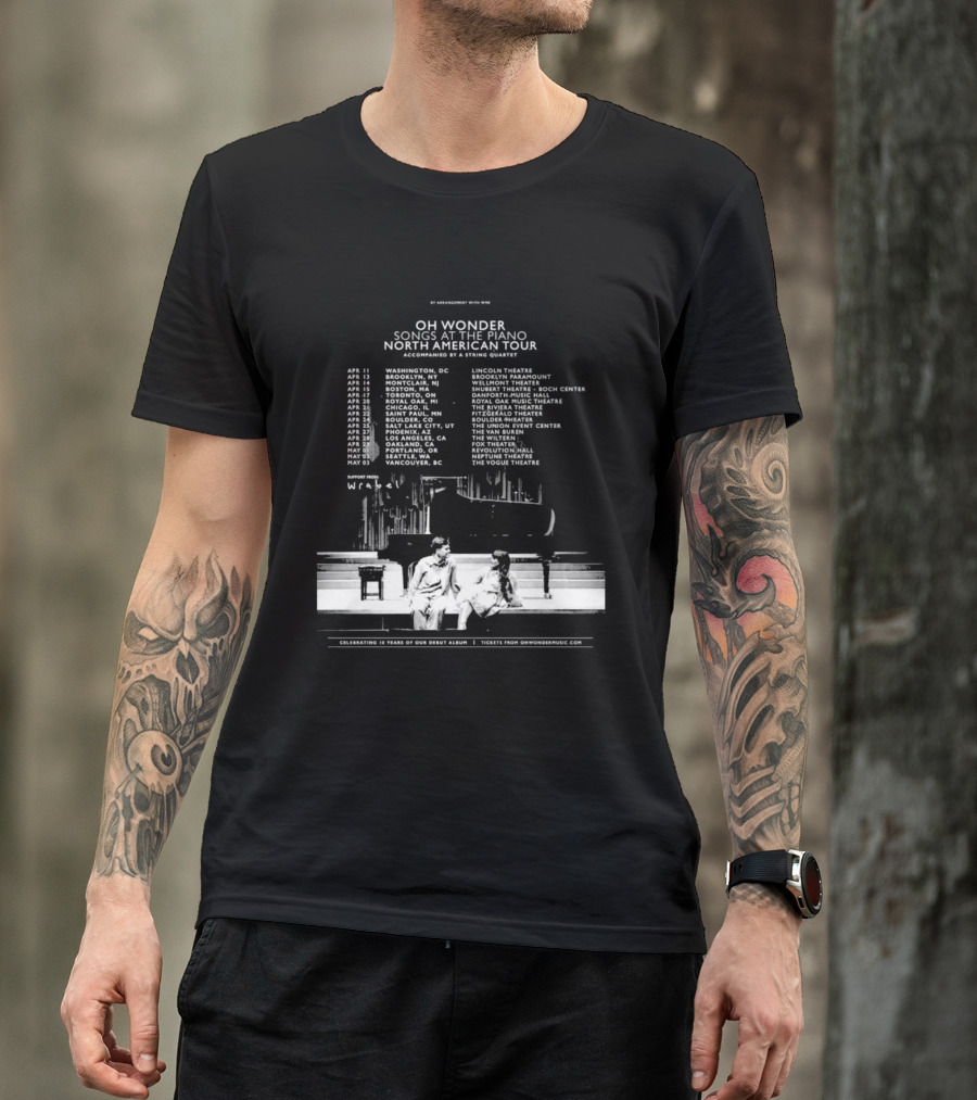 Oh Wonder Songs At The Piano North American Tour 2026 Dates And Venues T-Shirt