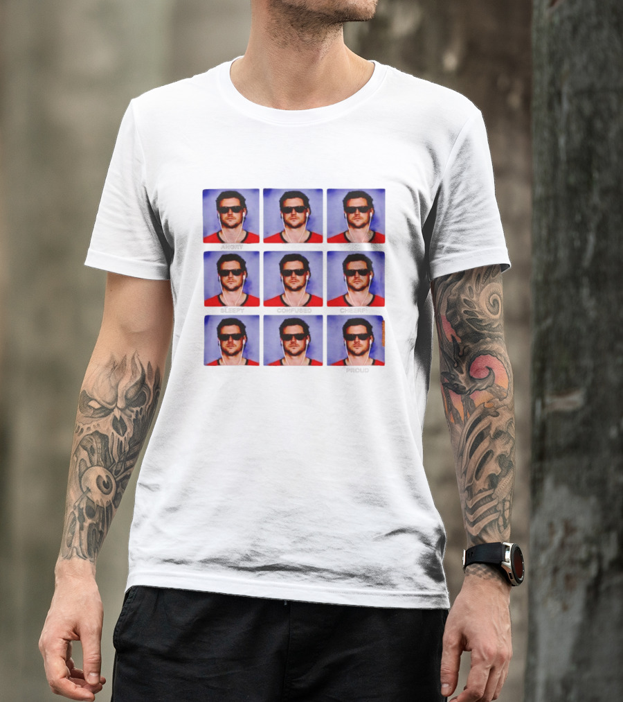 The Emotions Of Jarrett Stidham Angry Happy Sad Sleepy Confused Cheerful Frustrated Excited Proud T-Shirt