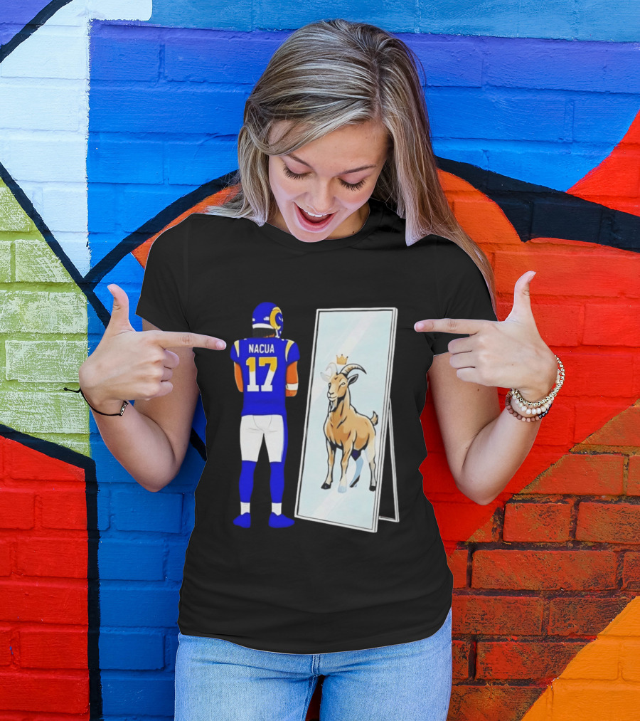 Puka Nacua 17 Los Angeles Rams Mirror Goat Crown T-Shirt