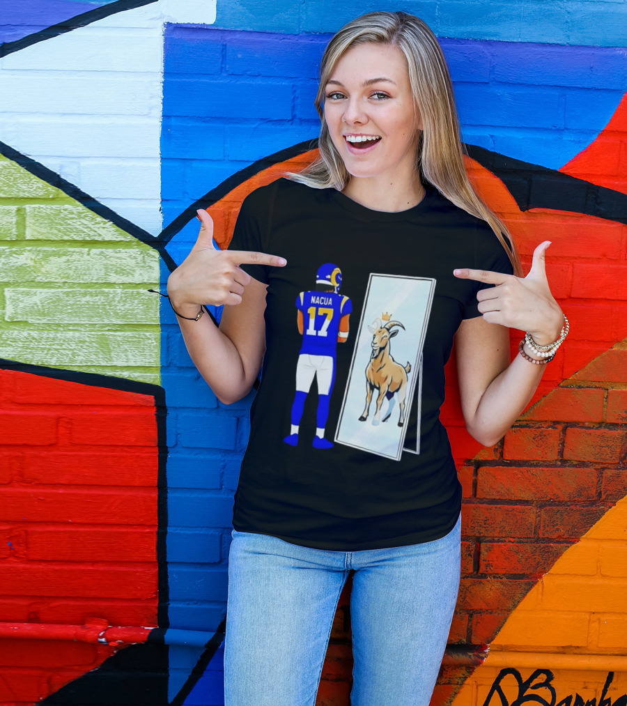 Puka Nacua 17 Los Angeles Rams Mirror Goat Crown T-Shirt