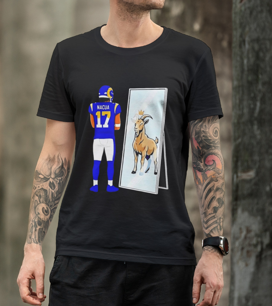 Puka Nacua 17 Los Angeles Rams Mirror Goat Crown T-Shirt