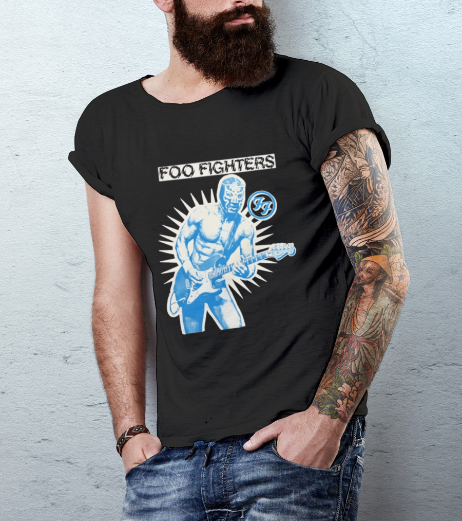 Foo Fighters 2026 Tasmania Lucha Libre Masked Guitarist Iconic FF T-Shirt