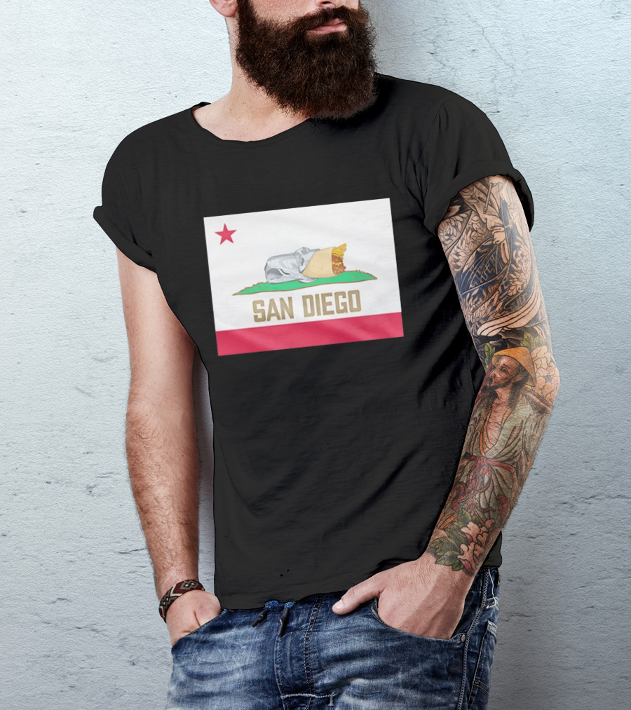 San Diego Padres Burrito California Flag T-Shirt