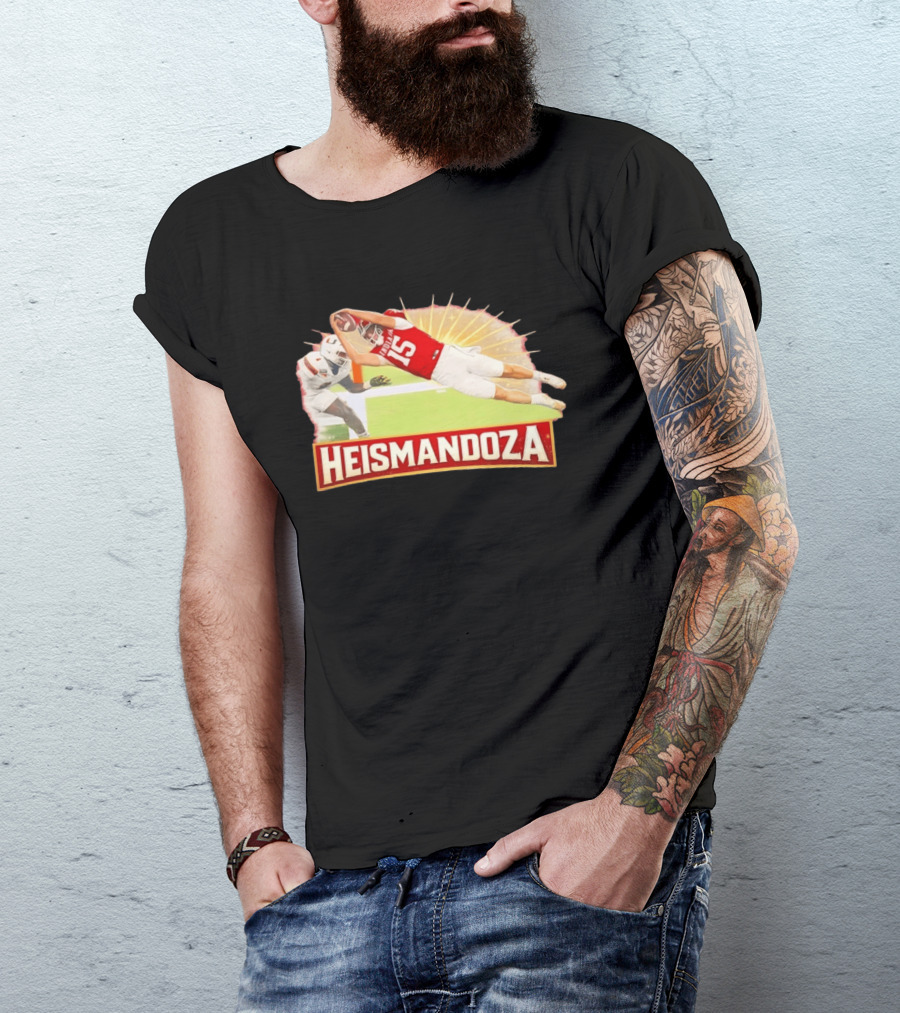 Heismandoza Superhero Fernando Fanatics IU Football Indiana Mendoza 15 T-Shirt