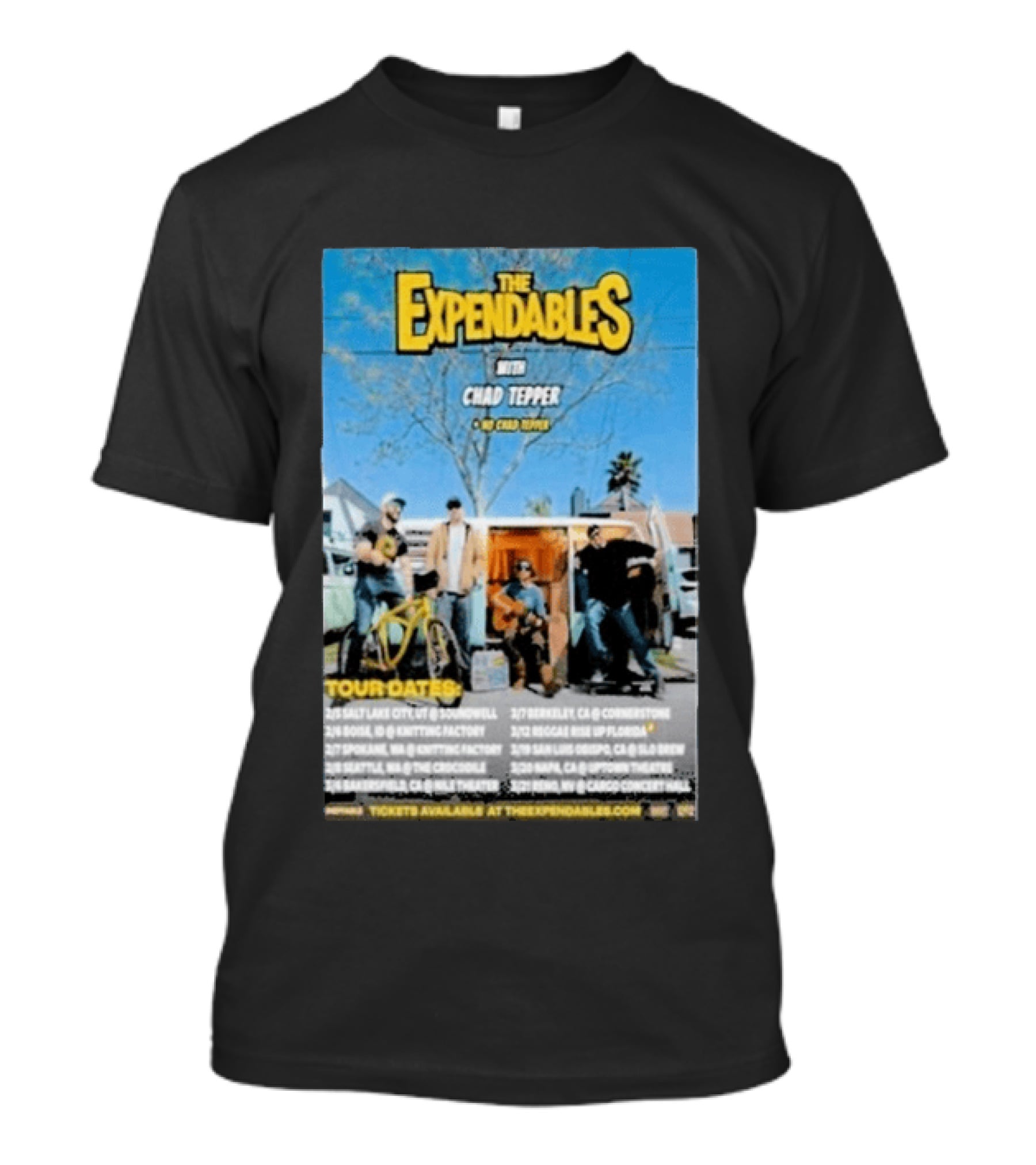 The Expendables Chad Tepper Tour 2026 Dates Salt Lake City Berkeley Reggae Rise Up T-Shirt