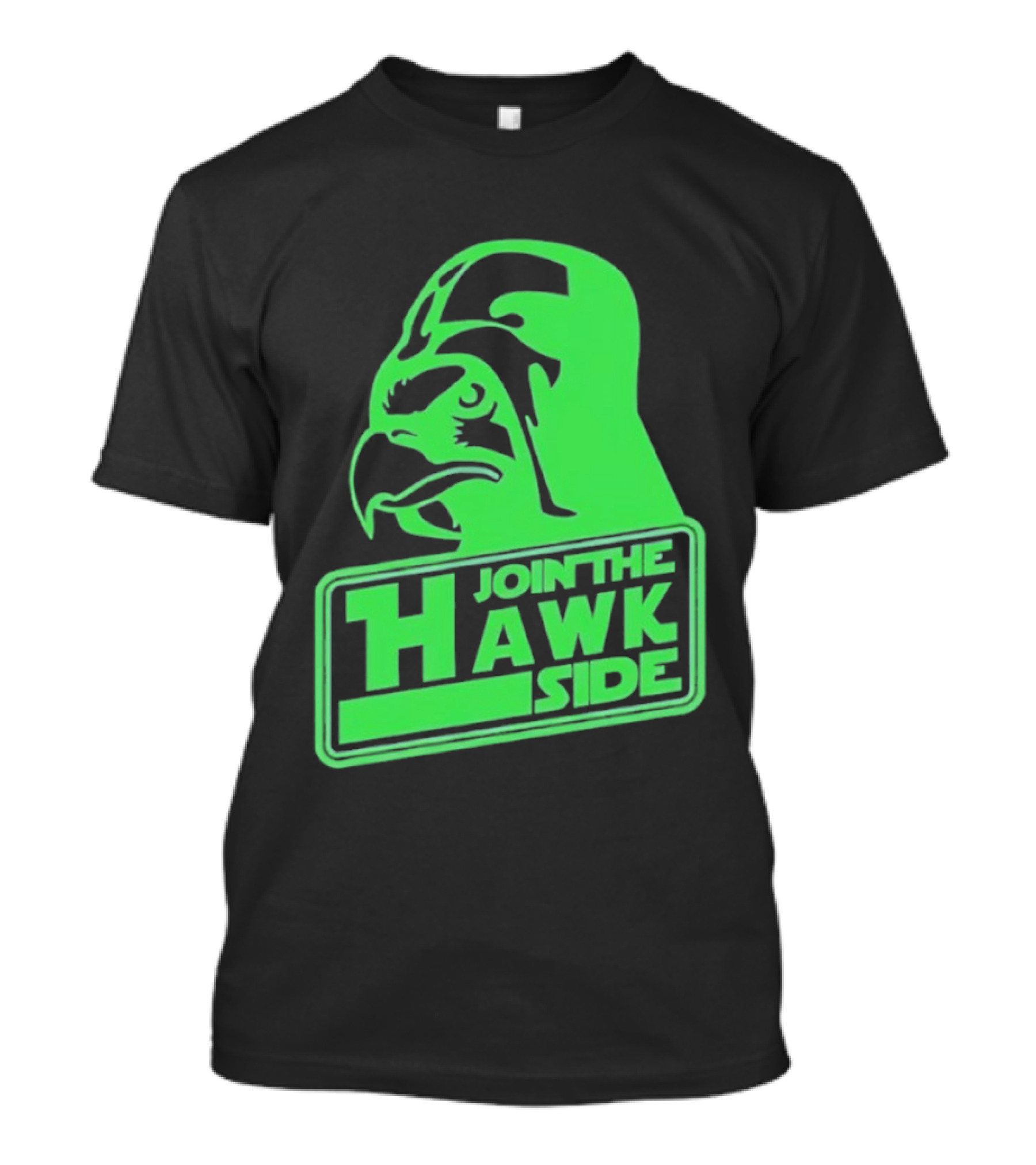 Join The Hawk Side Classic Iconic Green Hawk Face T-Shirt