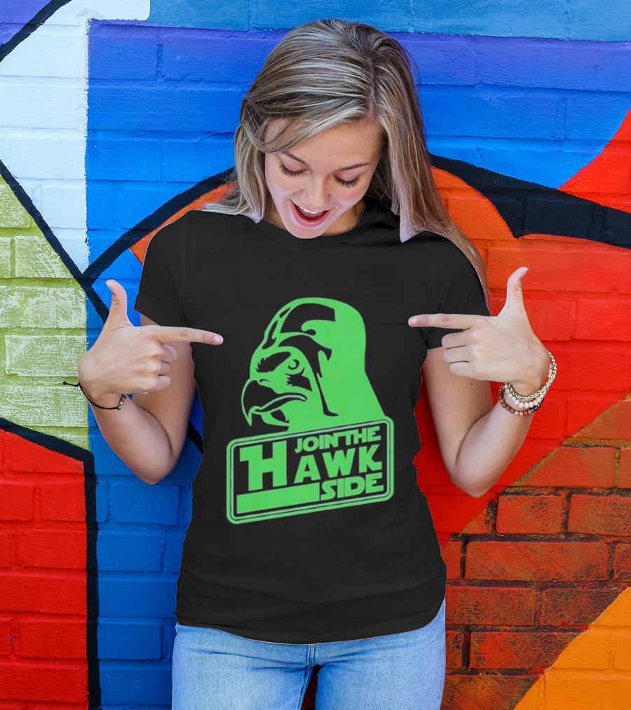 Join The Hawk Side Classic Iconic Green Hawk Face T-Shirt