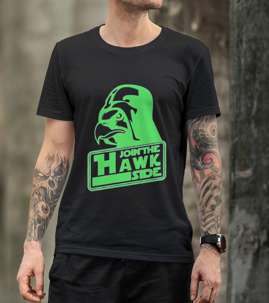 Join The Hawk Side Classic Iconic Green Hawk Face T-Shirt