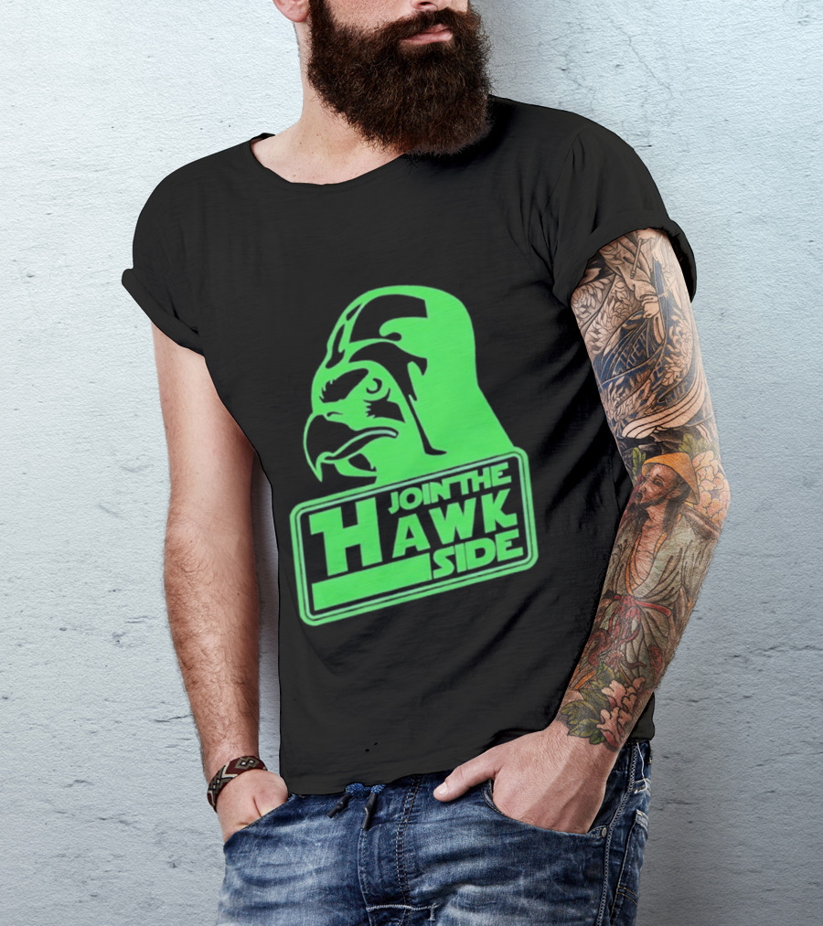 Join The Hawk Side Classic Iconic Green Hawk Face T-Shirt