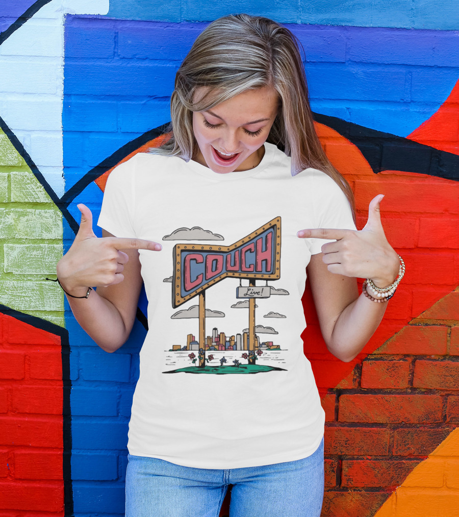 Couch Live Sign City Skyline T-Shirt