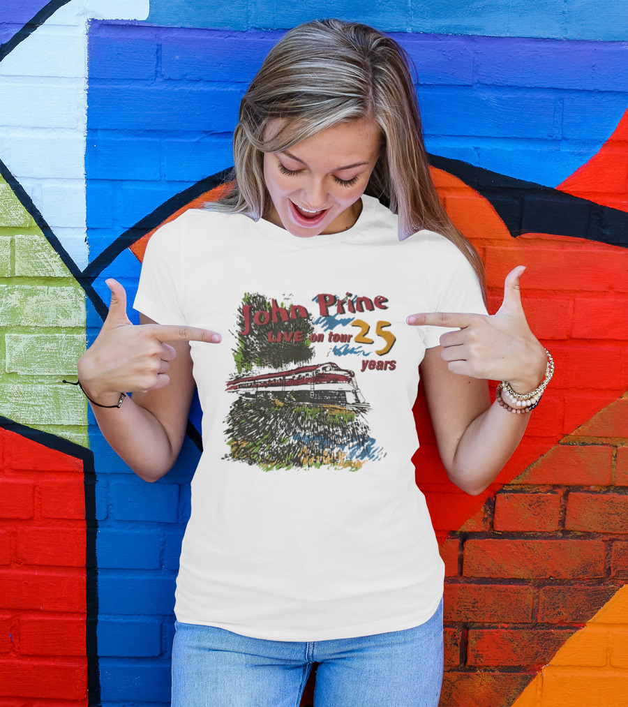 John Prine Live On Tour 25 Years Train T-Shirt