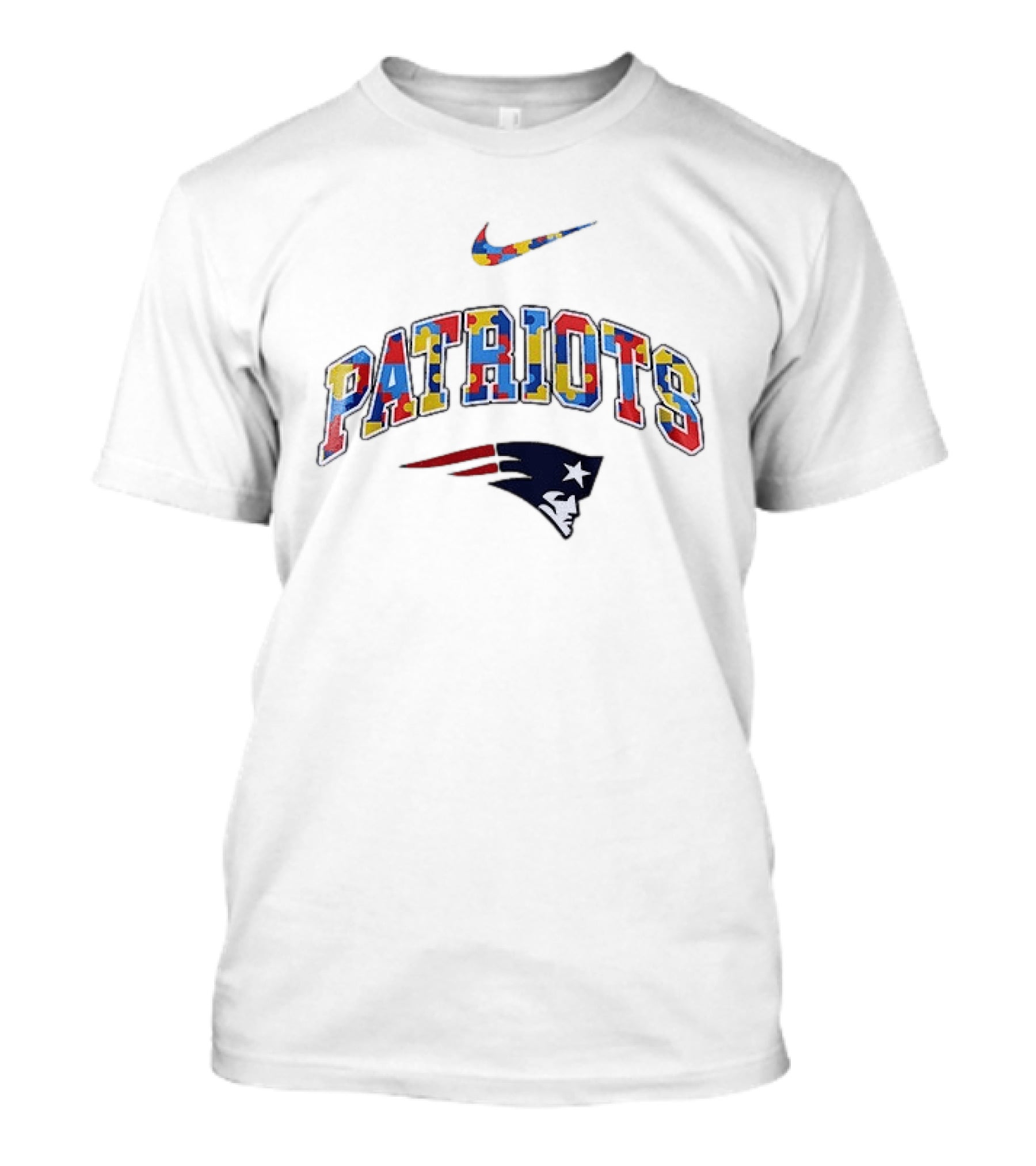 New England Patriots Puzzle Piece Autism Awareness Accept Understand Love T-Shirt