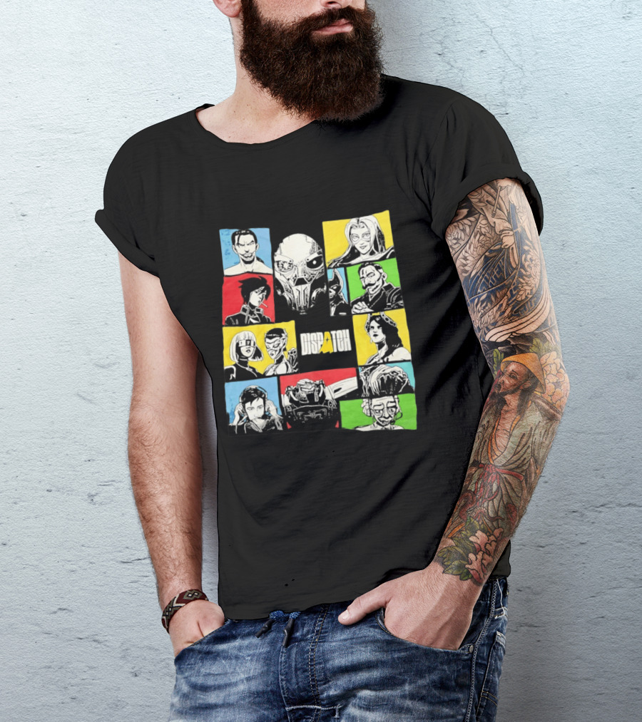 Dispatch Comic Style Characters In Vibrant Color Blocks T-Shirt