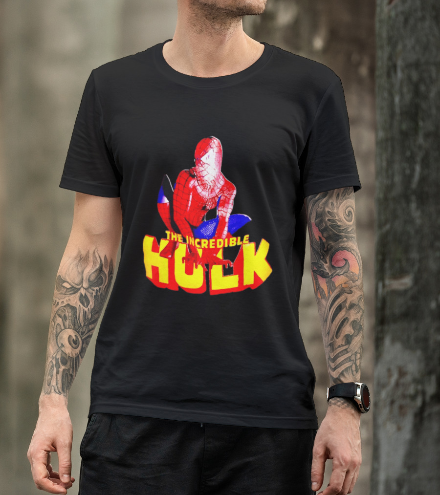 Spider Man The Incredible Hulk Crossover Marvel Mashup T-Shirt