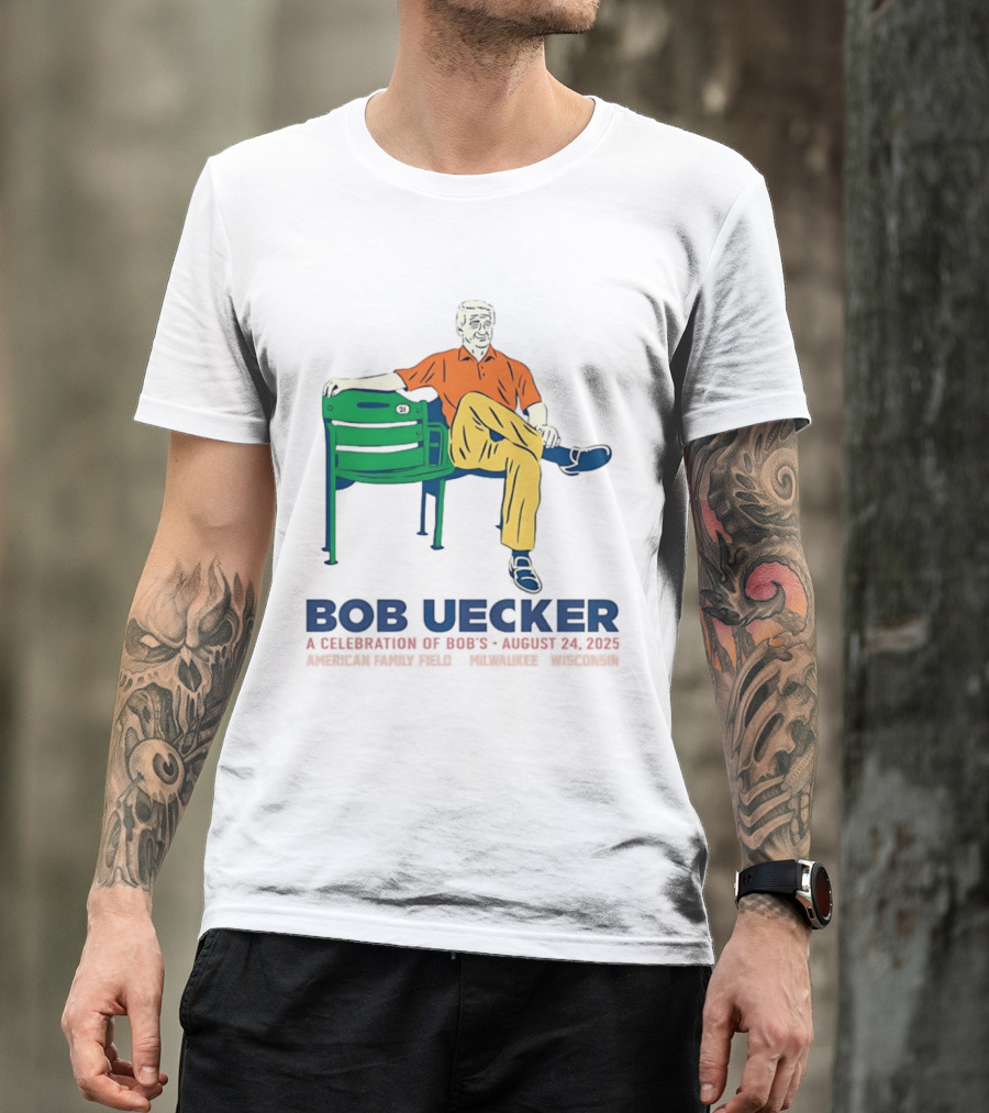 Bob Uecker A Celebration Of Bob's Life August 24 2023 Milwaukee Baseball Chair 21 T-Shirt