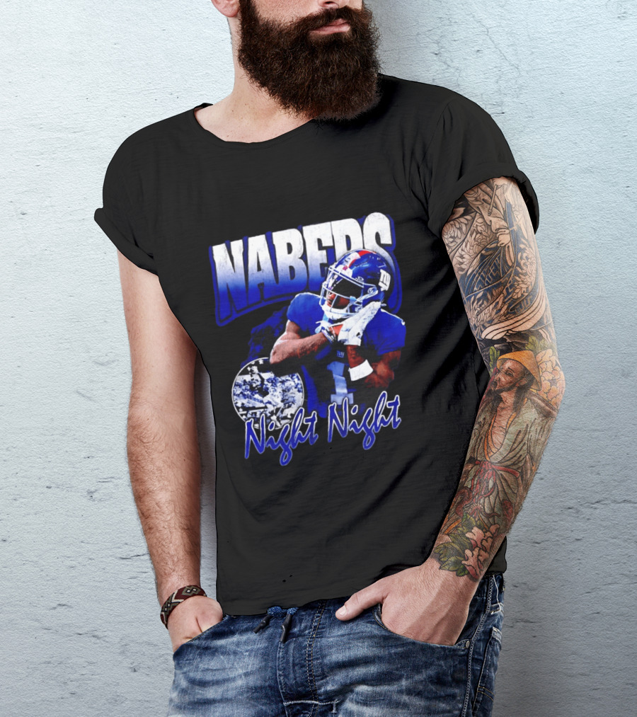 Nabers Night Night Football New York Giants T-Shirt