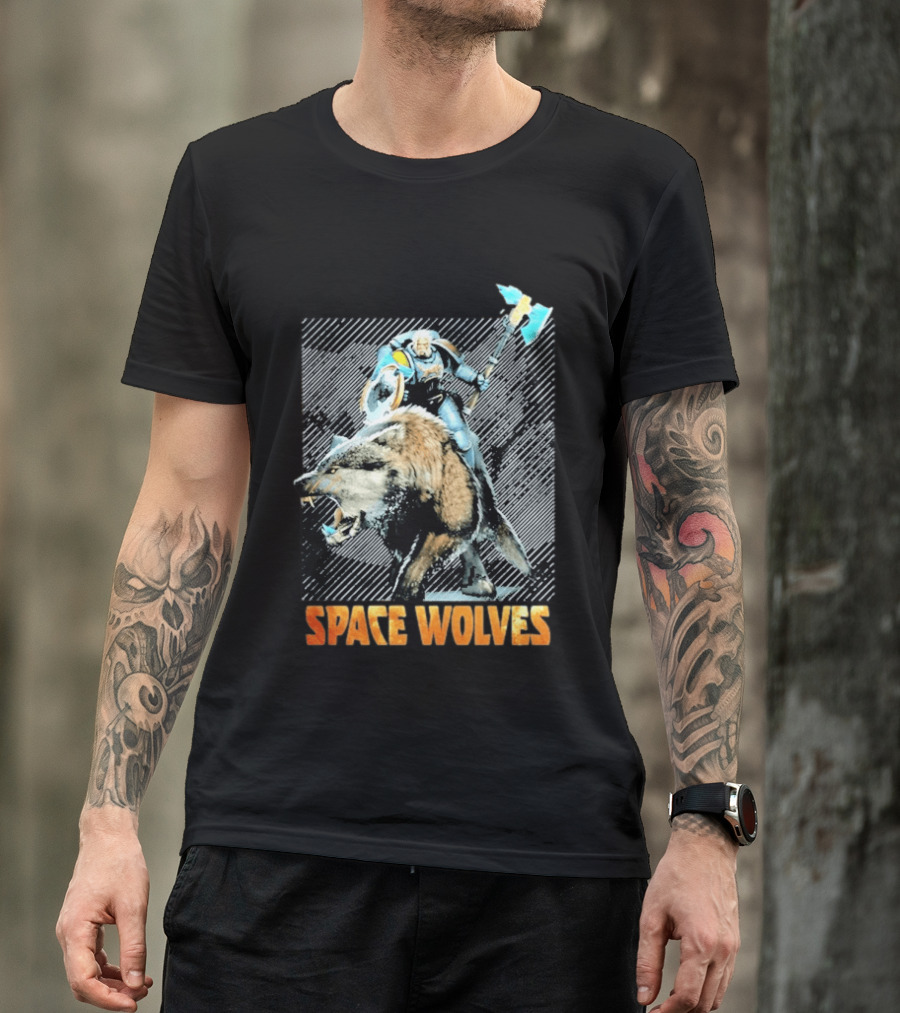 Space Wolves Warhammer 40 000 Iconic Warrior And Beast T-Shirt