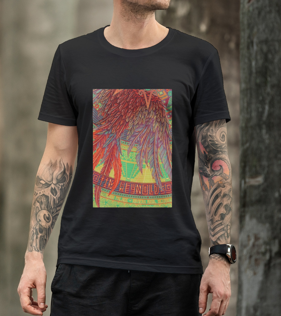 Dave Matthews Band 2026 Mexico Tim Reynolds Vibrant Feather T-Shirt