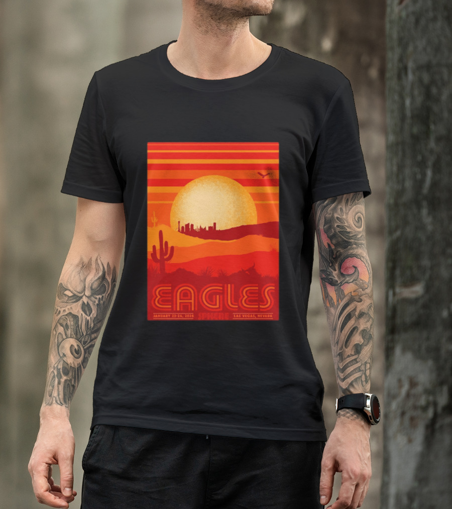 Eagles Live 2026 Sphere Las Vegas January 23 24 Desert Sunset T-Shirt