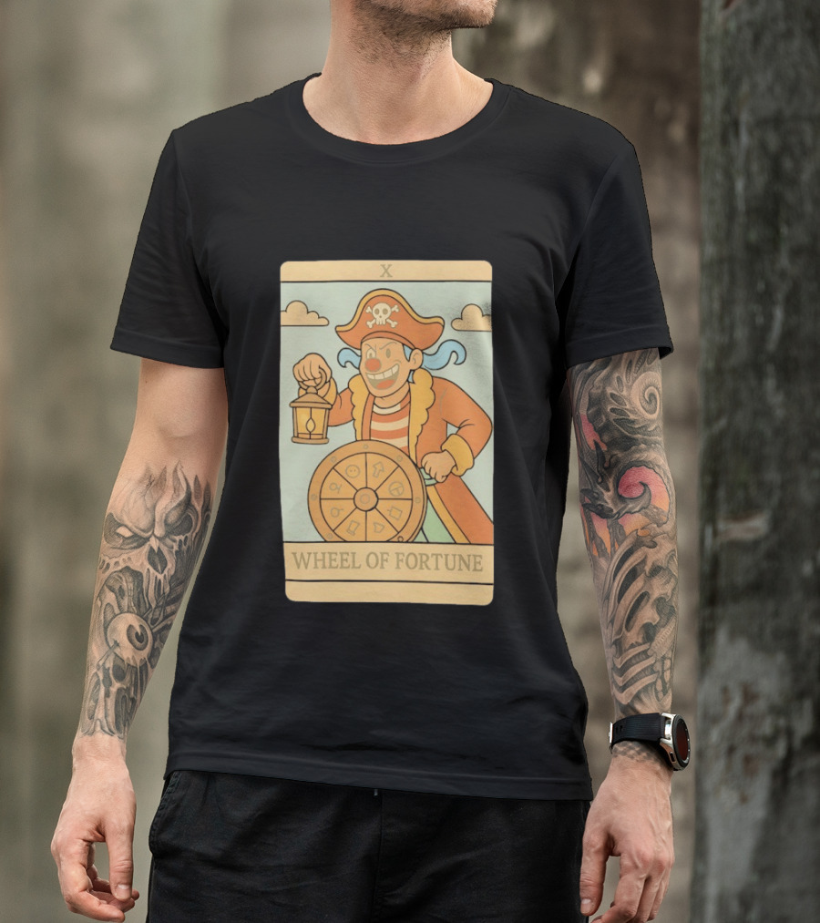 Wheel Of Fortune Tarot Card Pirate Clown Lantern Fortune Wheel T-Shirt