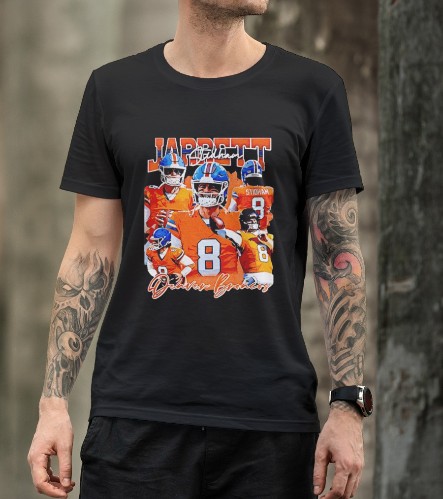 Jarrett Stidham Denver Broncos Football Number 8 Player Highlights T-Shirt