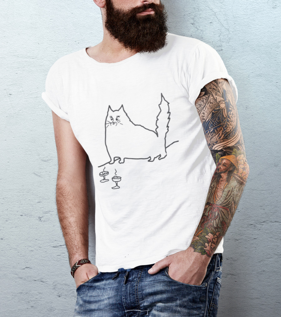 Jerry Garcia Cat Sketch Line T-Shirt