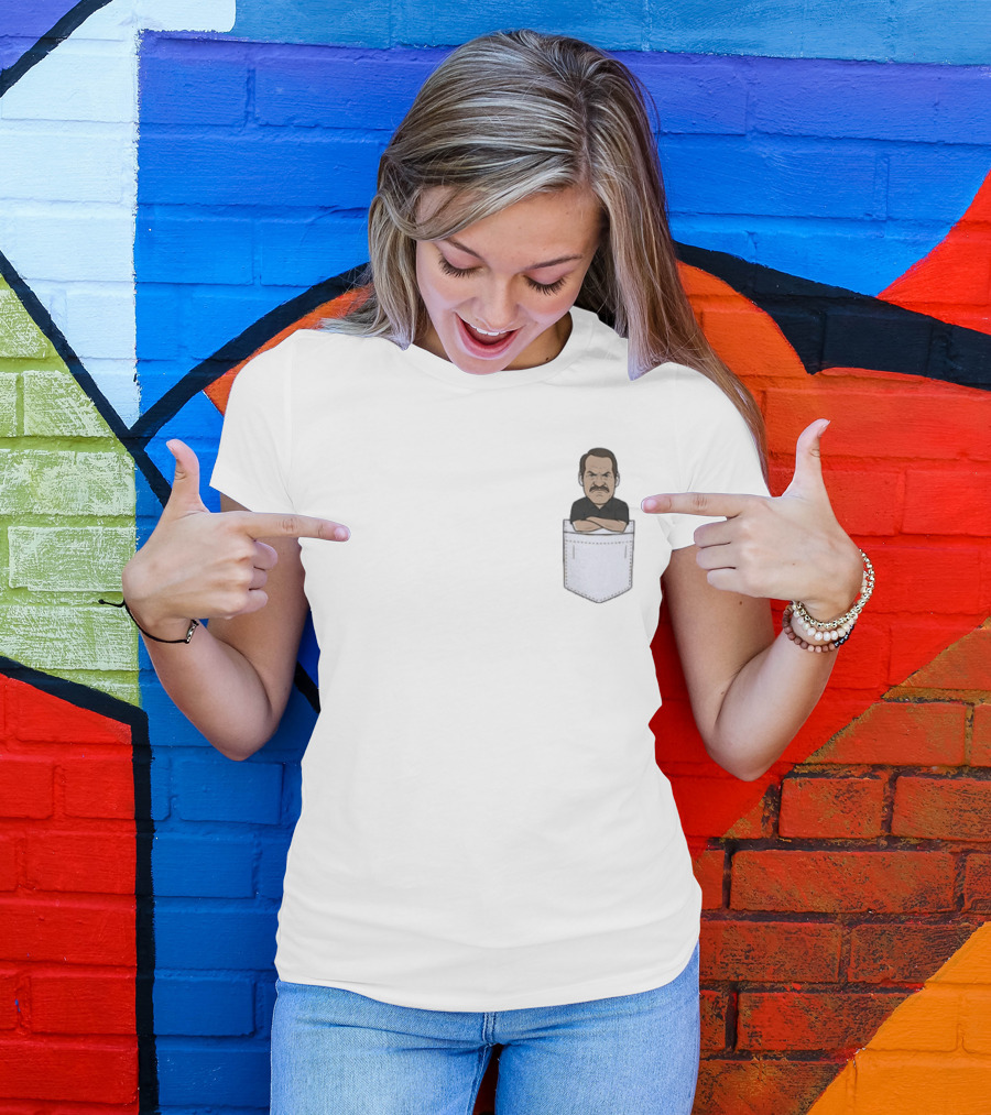 Little Bill Cowher Pittsburgh Steelers Coach Pocket Cartoon T-Shirt