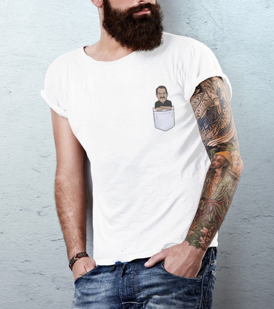 Little Bill Cowher Pittsburgh Steelers Coach Pocket Cartoon T-Shirt