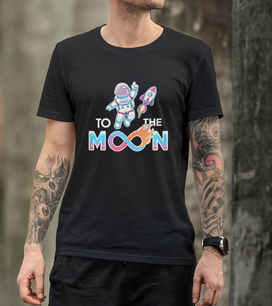 Astronaut Infinity Journey To The Moon With Rocket Flame T-Shirt