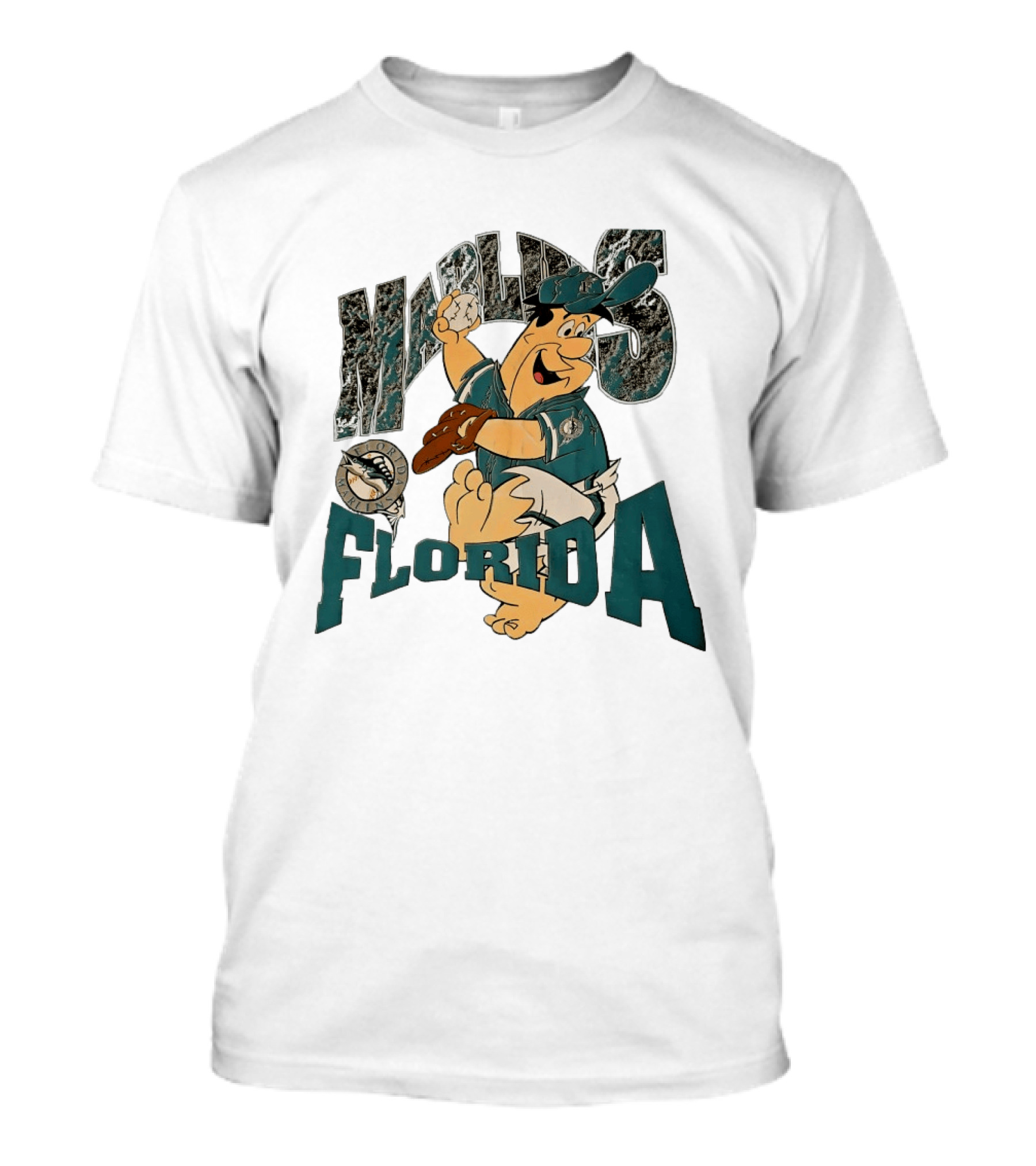 Florida Marlins The Flintstones Crossover Baseball T-Shirt