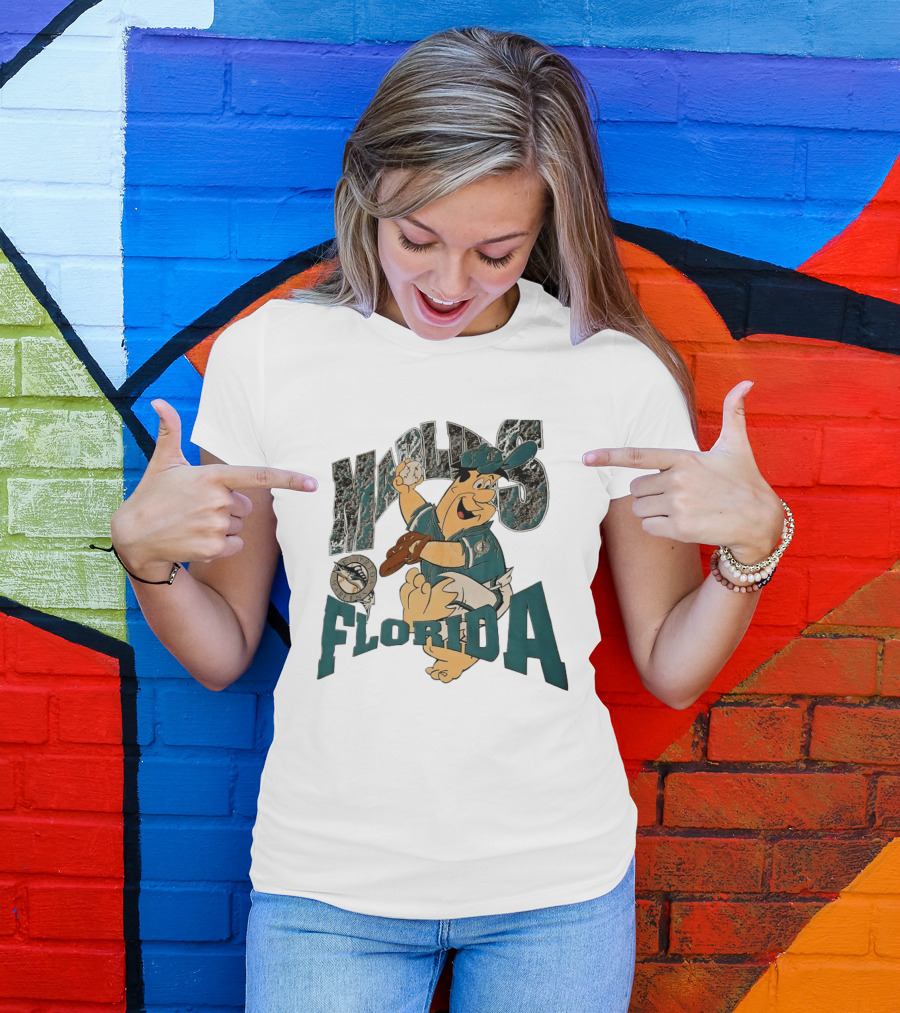 Florida Marlins The Flintstones Crossover Baseball T-Shirt