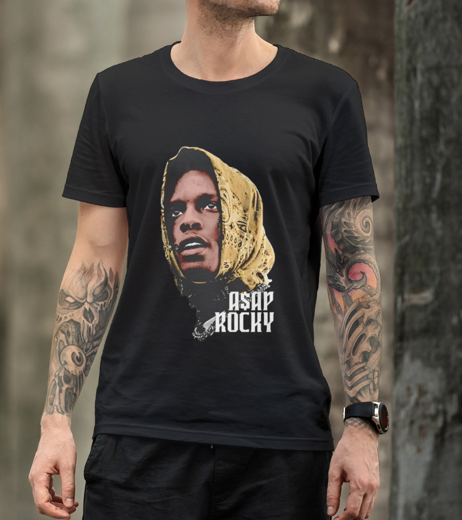 ASAP Rocky Headscarf Style Bandana Fashion Trend T-Shirt