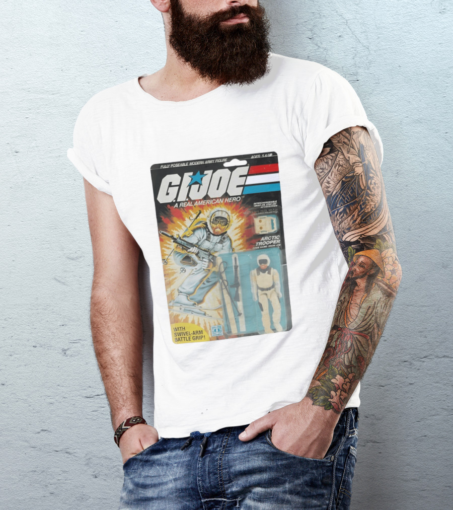 GIJoe A Real American Hero Arctic Trooper Snow Job Action Figure Vintage Packaging T-Shirt