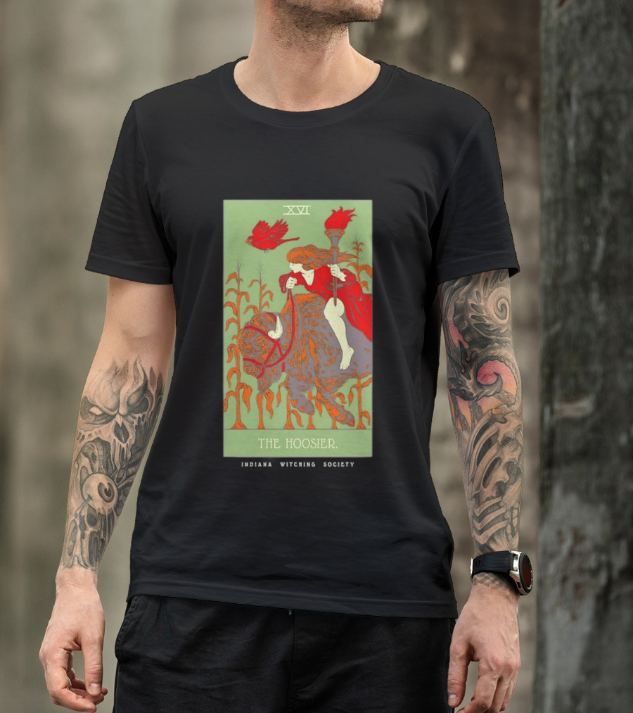 Women Riding Bison The Hoosier XVI Indiana Witching Society T-Shirt