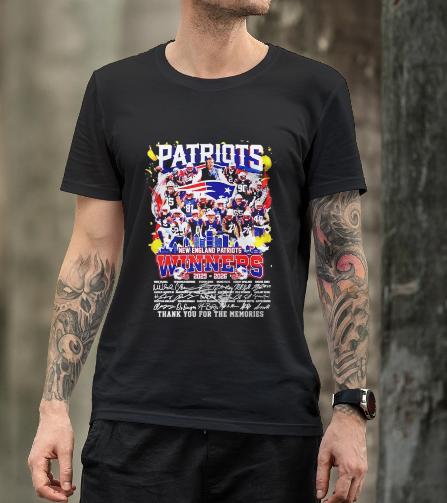 Patriots New England Patriots Winners 2025 2026 Thank You For The Memories T-Shirt