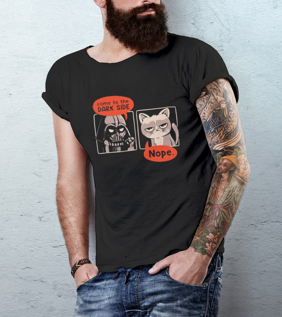 Darth Vader Come To The Dark Side Cat Nope Humor T-Shirt