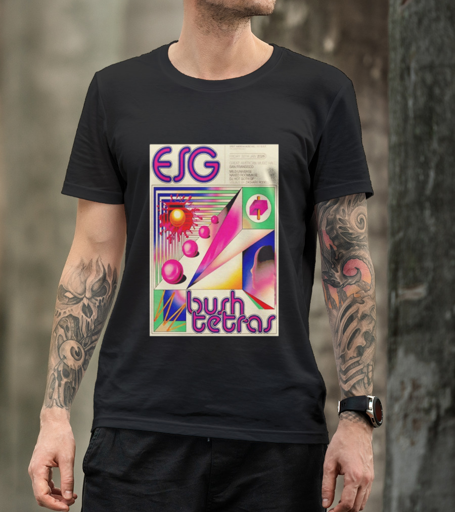 ESG Bush Tetras Live San Francisco January 30 2026 Concert Great American Music Hall T-Shirt