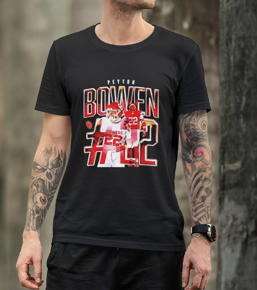 Oklahoma Sooners Bowen #22 NCAA Football Legends Caricature T-Shirt