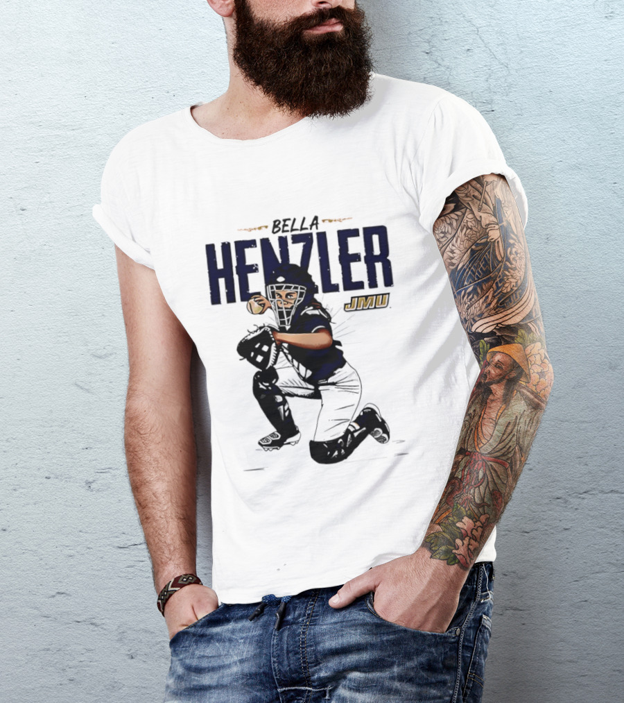 Bella Henzler JMU Dukes Softball Caricature James Madison T-Shirt