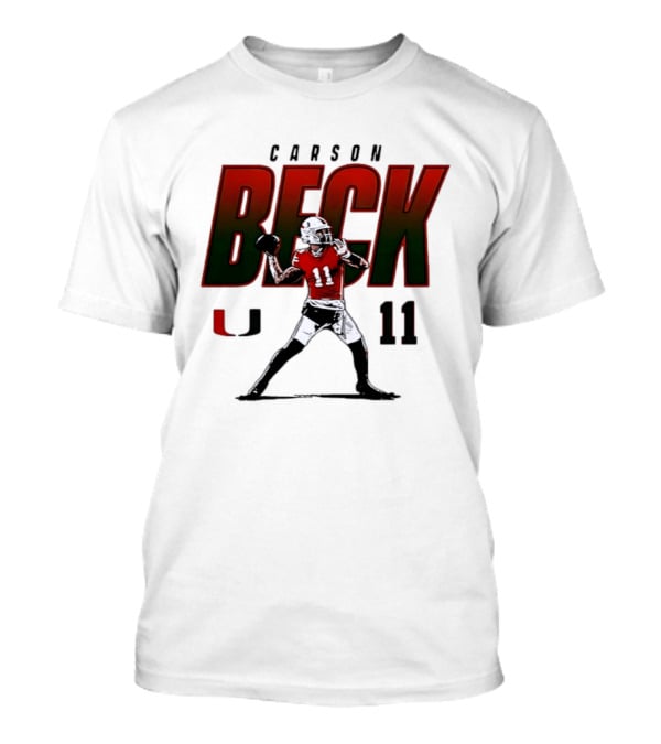 Carson Beck 11 Miami Hurricanes Football NCAA Legends Carrollton Caricature T-Shirt