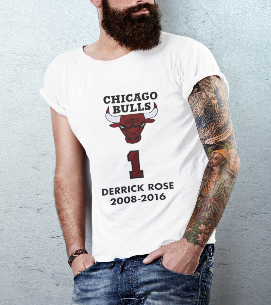 Chicago Bulls Derrick Rose Number 1 2008 2016 T-Shirt